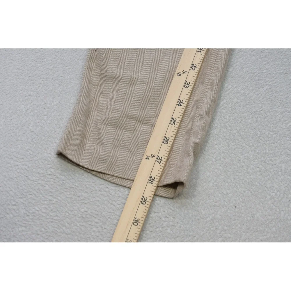 Abercrombie & Fitch Straight Stretch Pants Mens 32x30 Beige Herringbone Pants